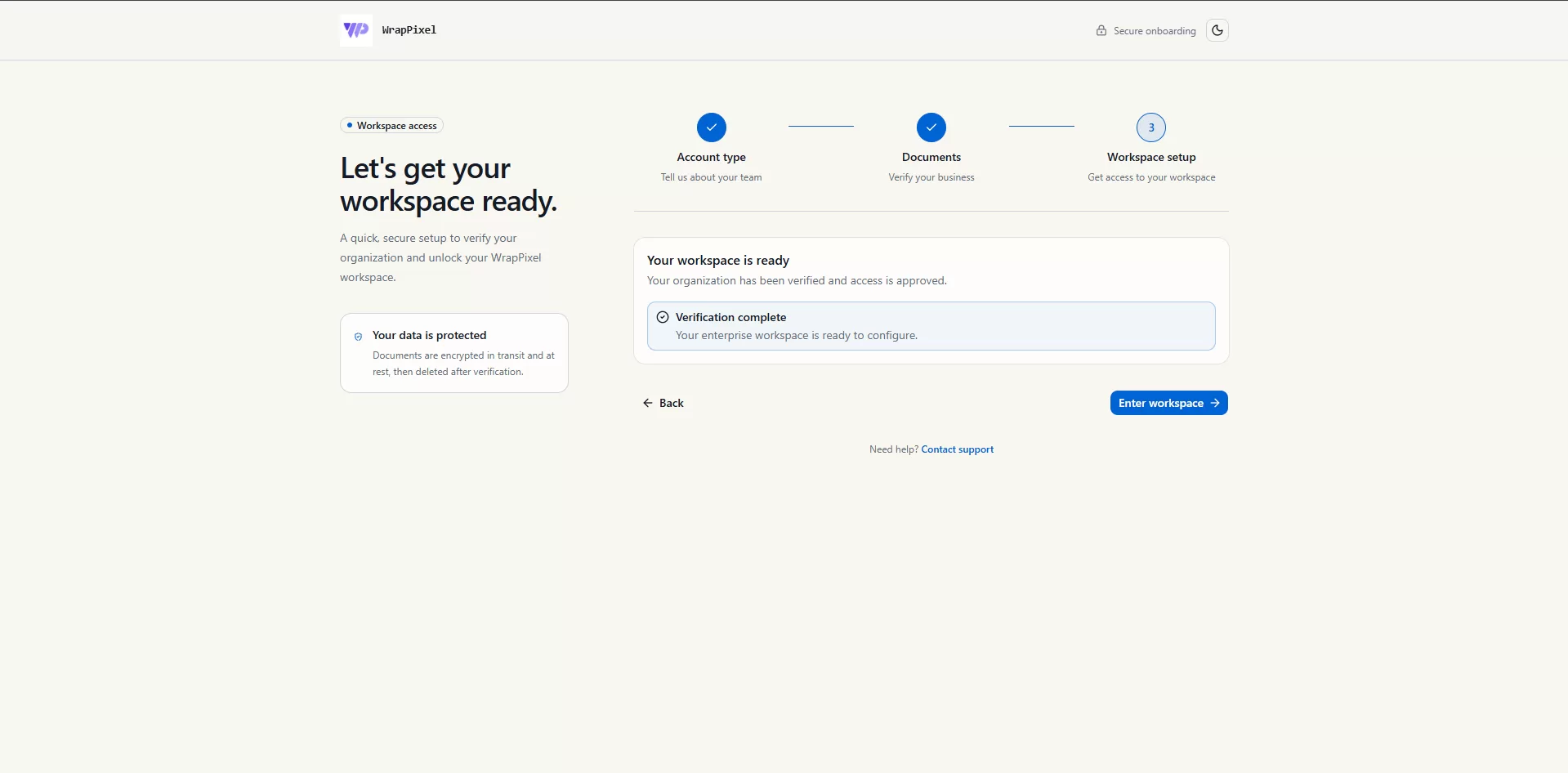 Step 3: Verification status with an alert
